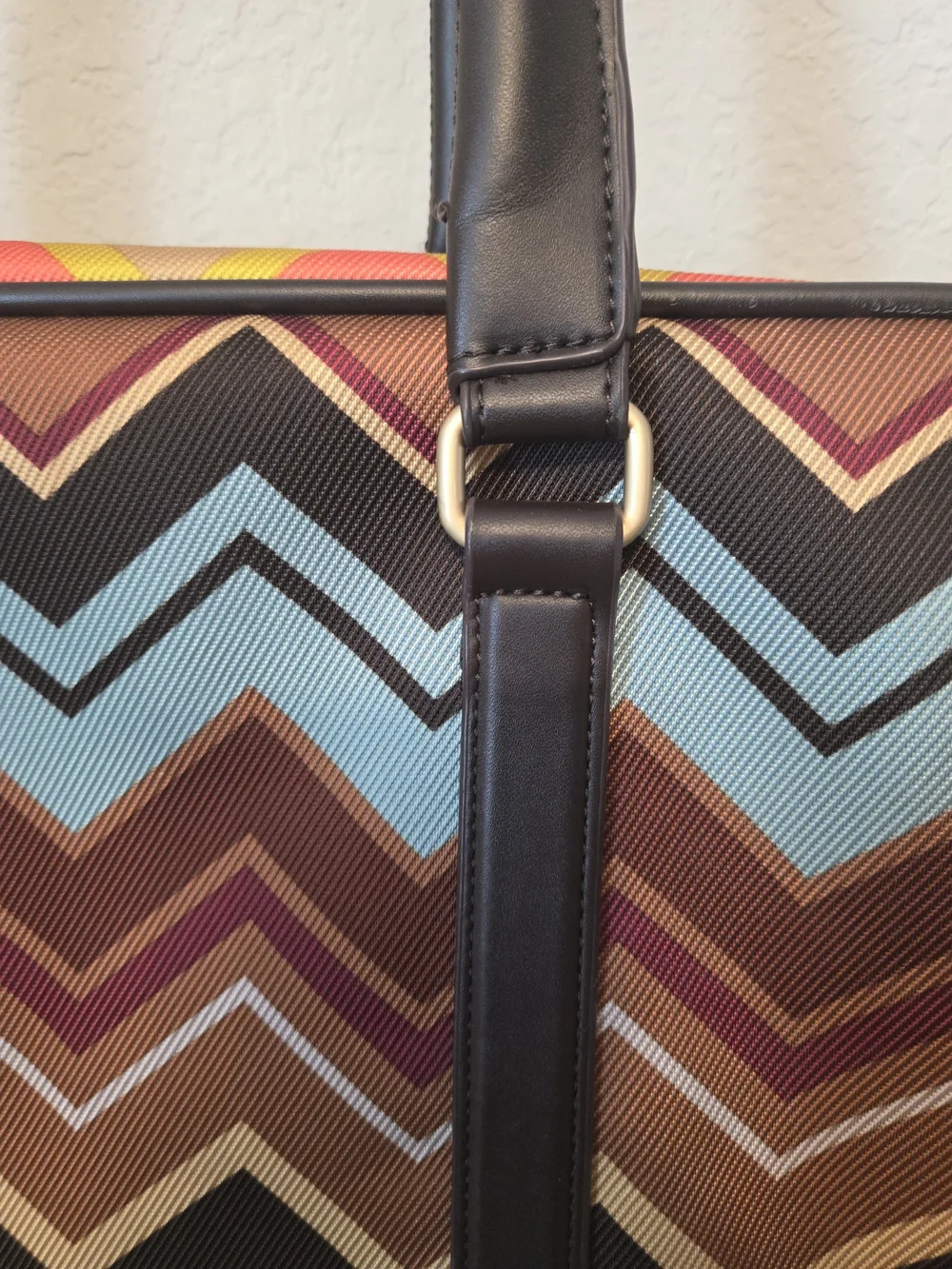 Missoni Chevron Laptop Bag in Brown, Blue, Tan and Yellow